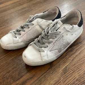 Golden goose silver white and black lightly worn